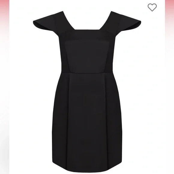 NWT Mimine AG black knee length Rebel cocktail dress with exaggerated shoulders - Picture 5 of 7